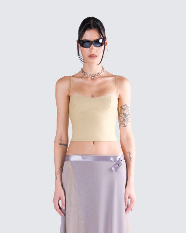 Finesse Amberly Beige Corset Top