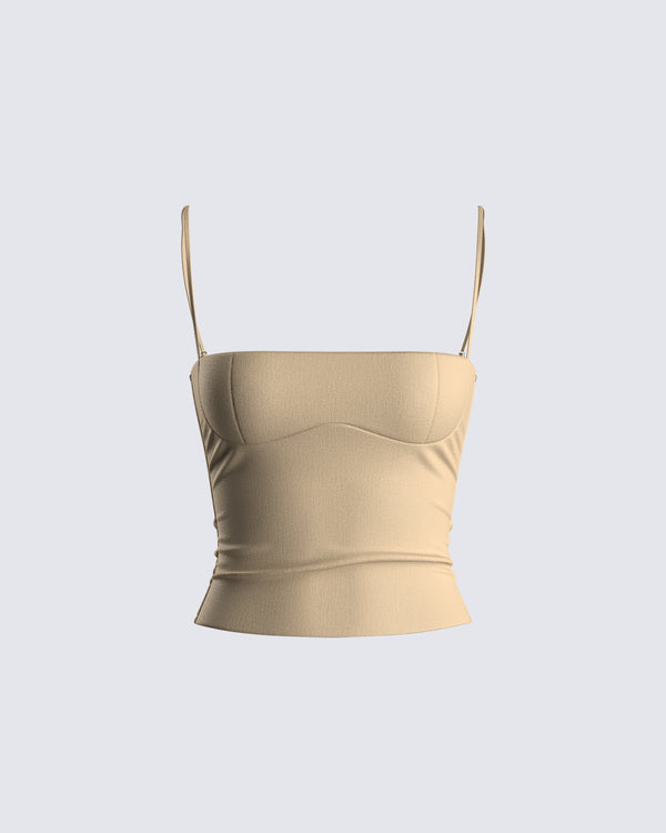 finesse Amberly Beige Corset Top