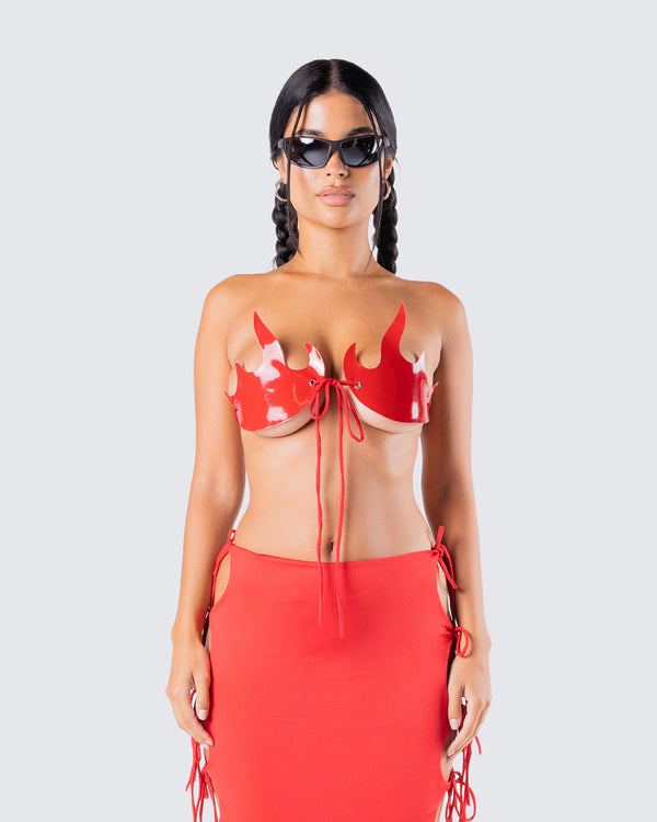 Finesse Anastasia Red Bra Top