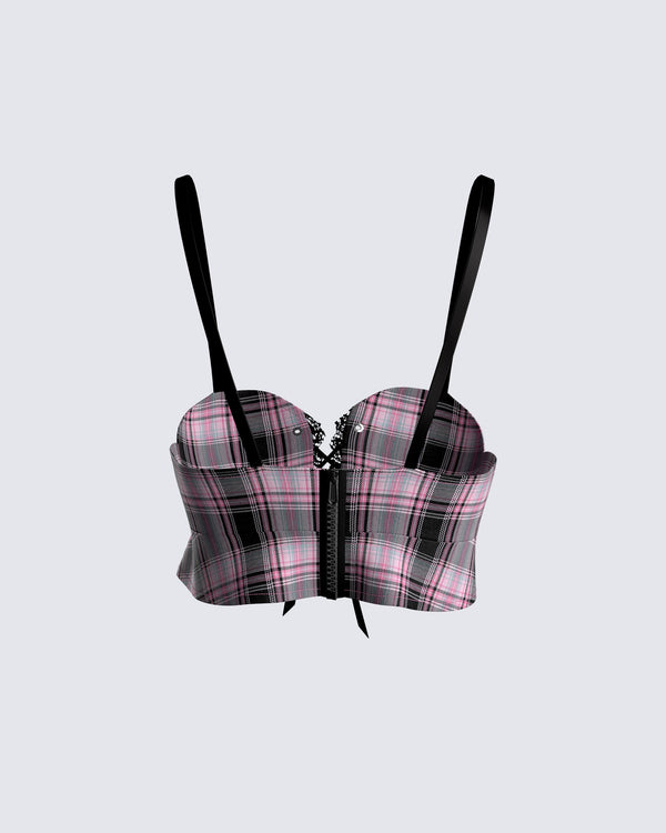 Finesse Angel Plaid Crop Top