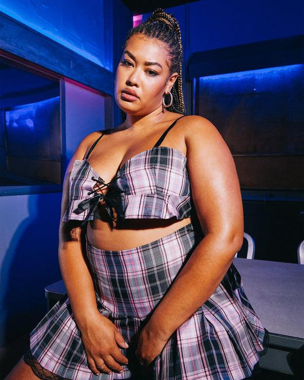 Finesse Angel Plaid Crop Top