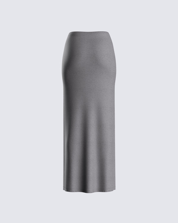 Finesse Angela Grey Jersey Maxi Skirt