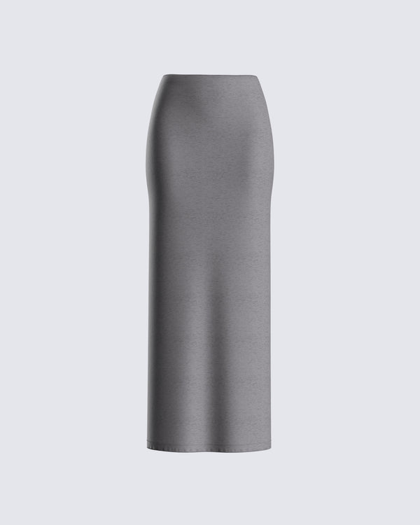 finesse Angela Grey Jersey Maxi Skirt