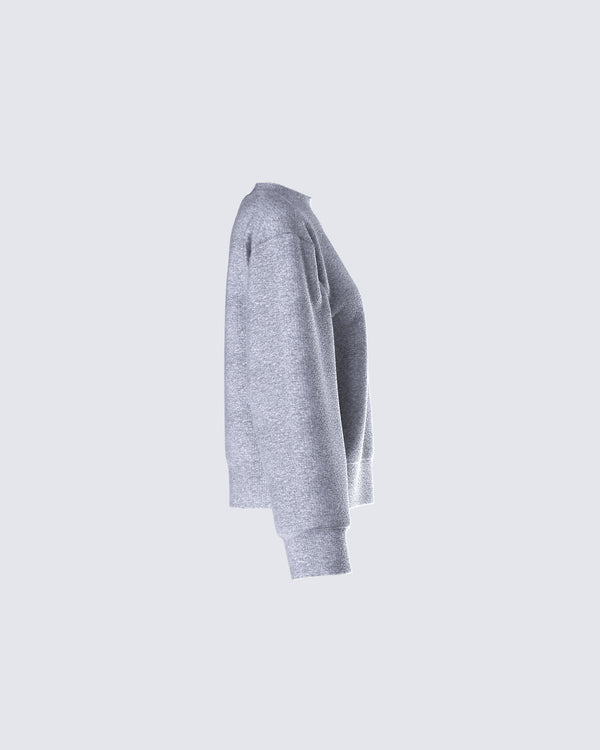 Finesse Angela Grey Sweater Knit Top