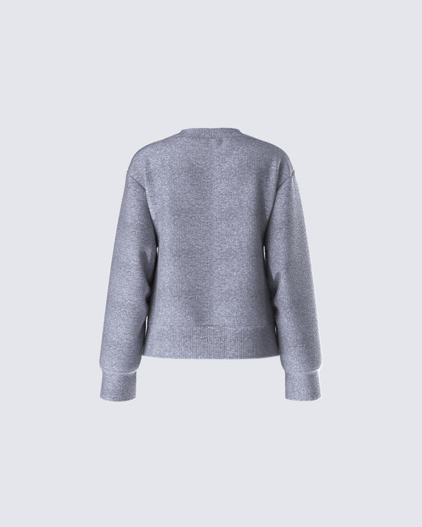 Finesse Angela Grey Sweater Knit Top