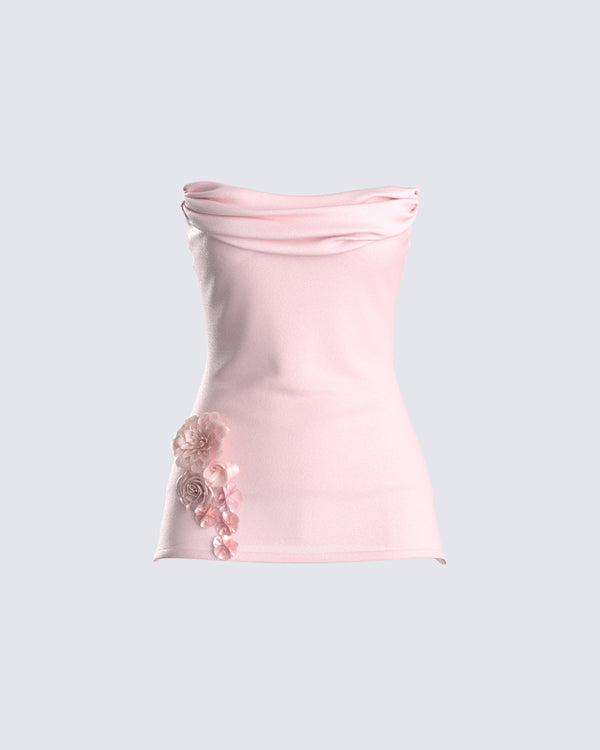 finesse Angie Pink Floral Corset Top