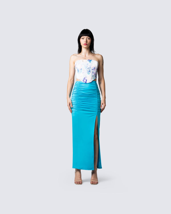 Finesse Annalise Blue Maxi Skirt