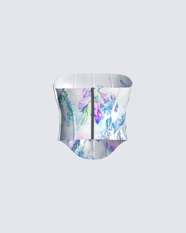 Finesse Annalise Blue Multi Corset