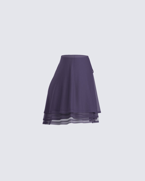 Finesse Arpana Charcoal Layered Mini Skirt