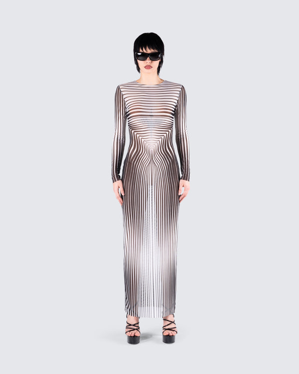 Finesse Artina Multi Illusion Print Dress