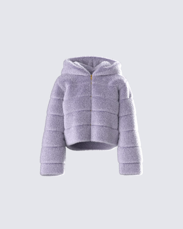 finesse Aspen Grey Faux Fur Hooded Jacket