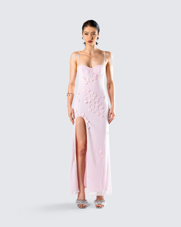 Finesse Astoria Pink Floral Maxi Dress