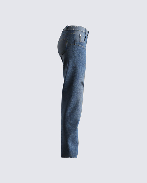 Finesse Audrey Blue Mid Rise Jeans