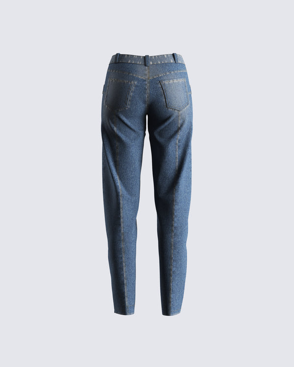 Finesse Audrey Blue Mid Rise Jeans
