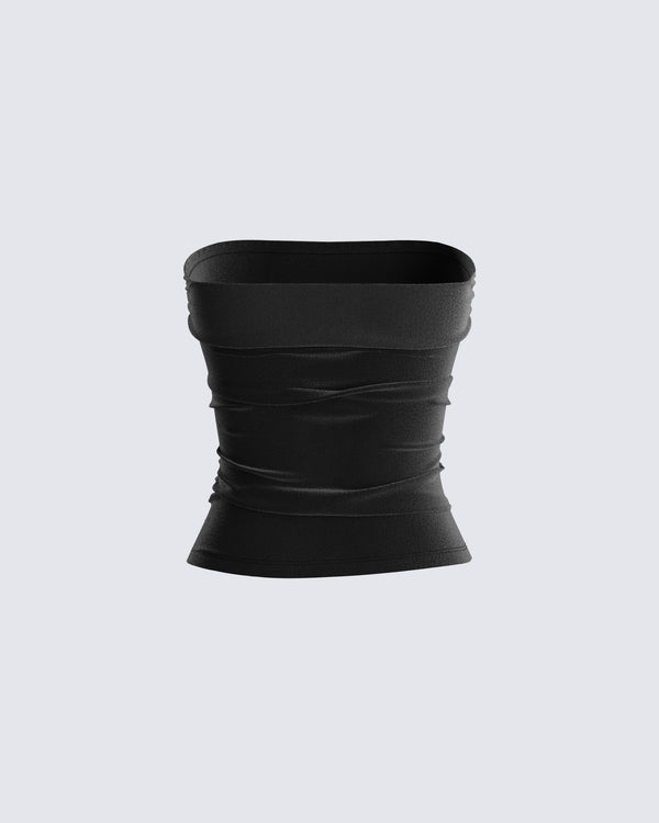 Finesse Ayla Black Velvet Tube Top