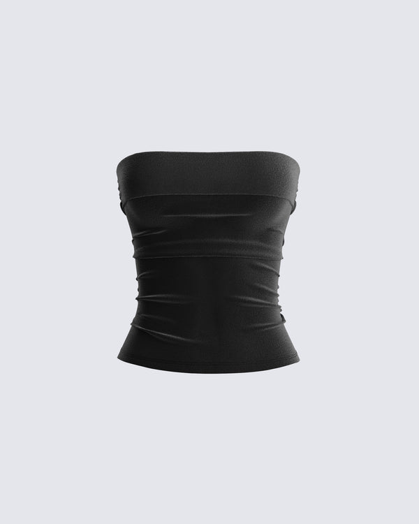 finesse Ayla Black Velvet Tube Top