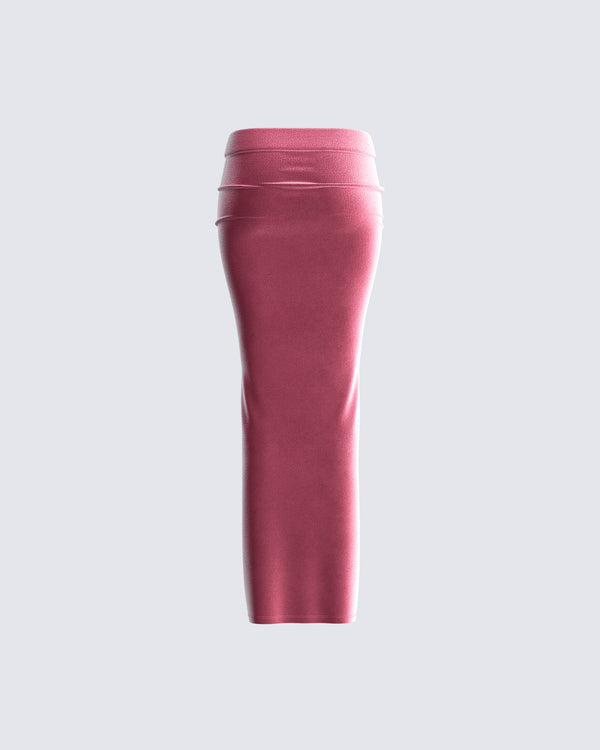 Finesse Ayla Pink Velvet Maxi Skirt