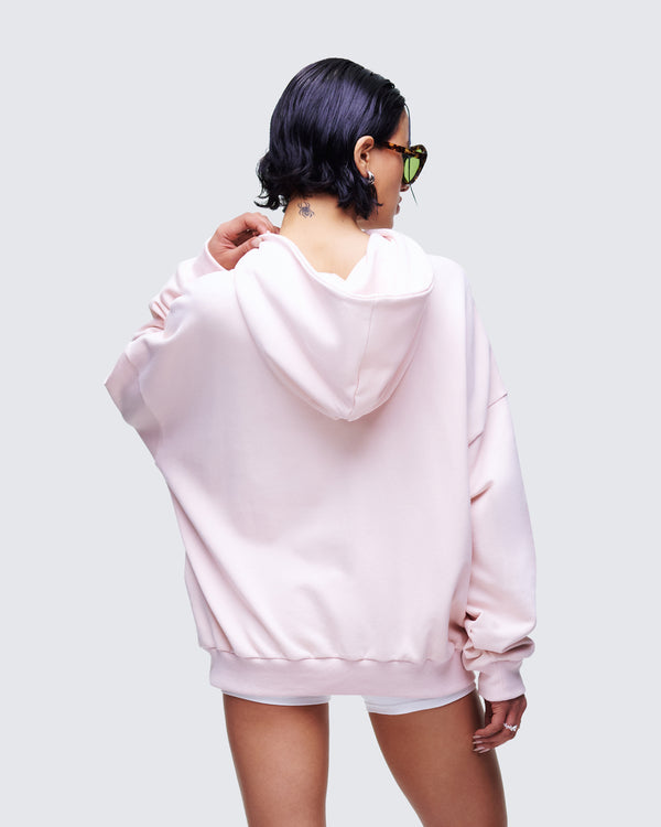 Finesse Azariah Stone Oversized Hoodie Top