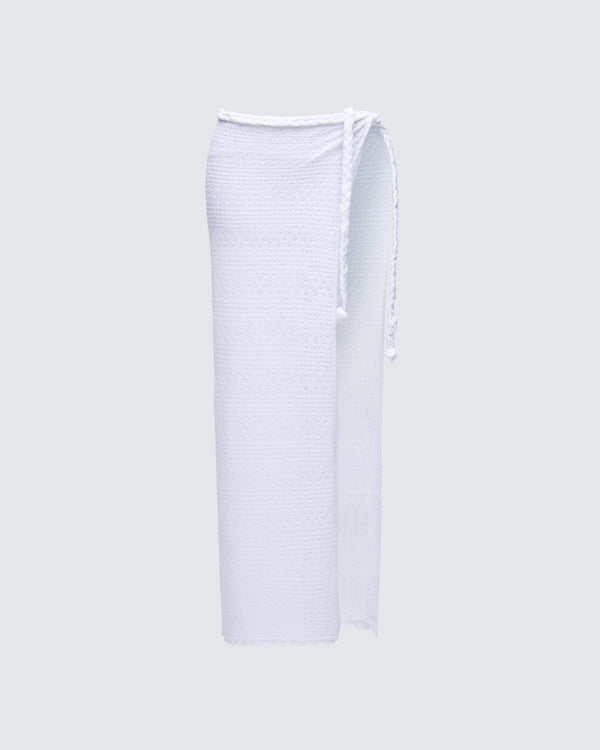 finesse Azra Ivory Braid Waist Maxi Skirt