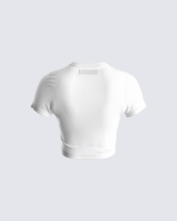 Finesse Baltica White Jersey Graphic Top