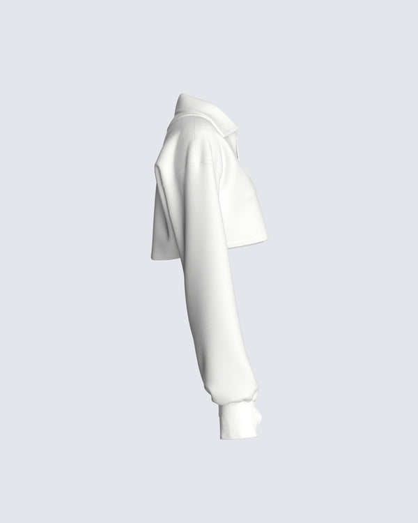 Finesse Bella Paradise Cropped Collared Pullover