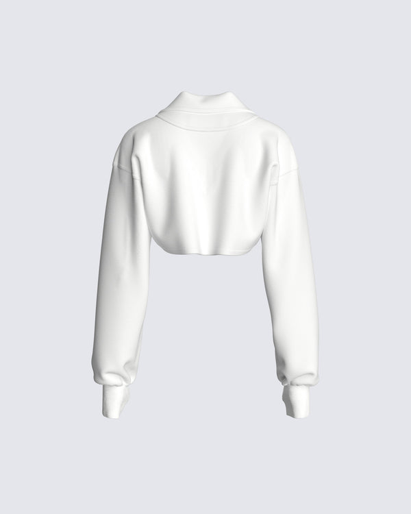 Finesse Bella Paradise Cropped Collared Pullover