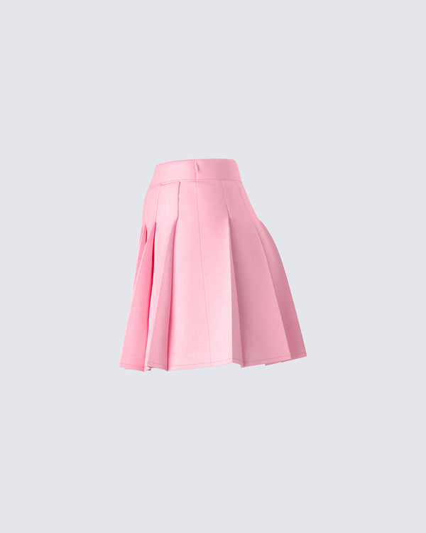 Finesse Bella Pink Pleated Mini Skirt