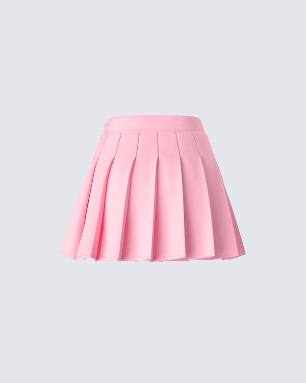 Finesse Bella Pink Pleated Mini Skirt
