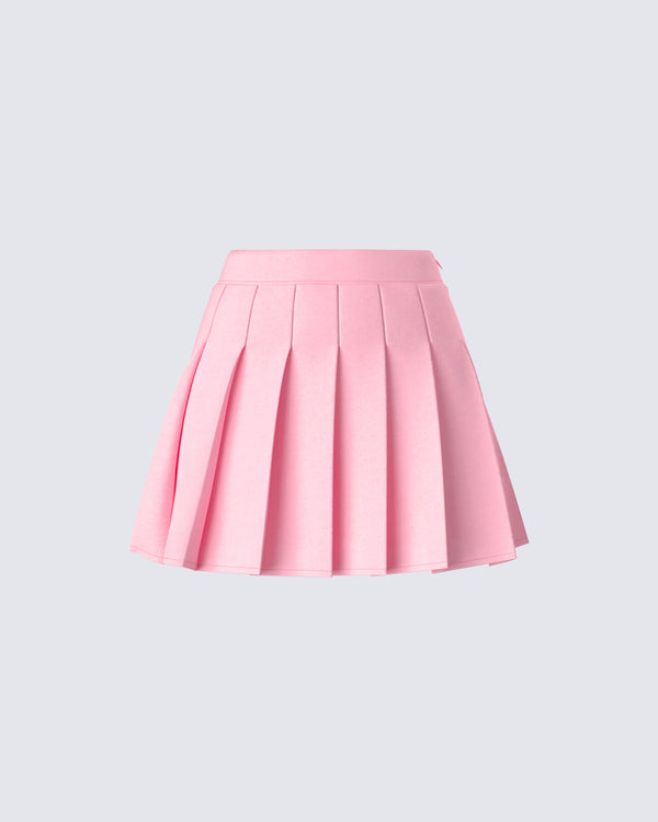 finesse Bella Pink Pleated Mini Skirt