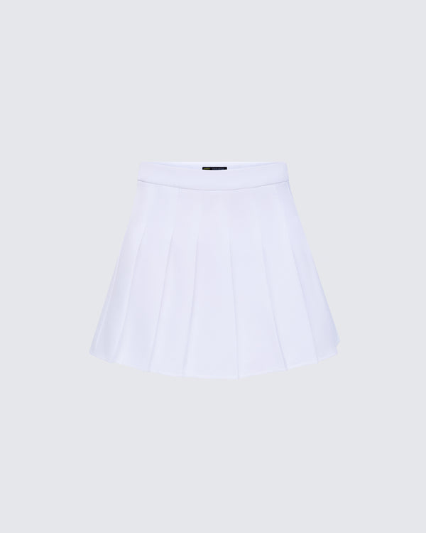 finesse Bella White Pleated Tennis Skirt