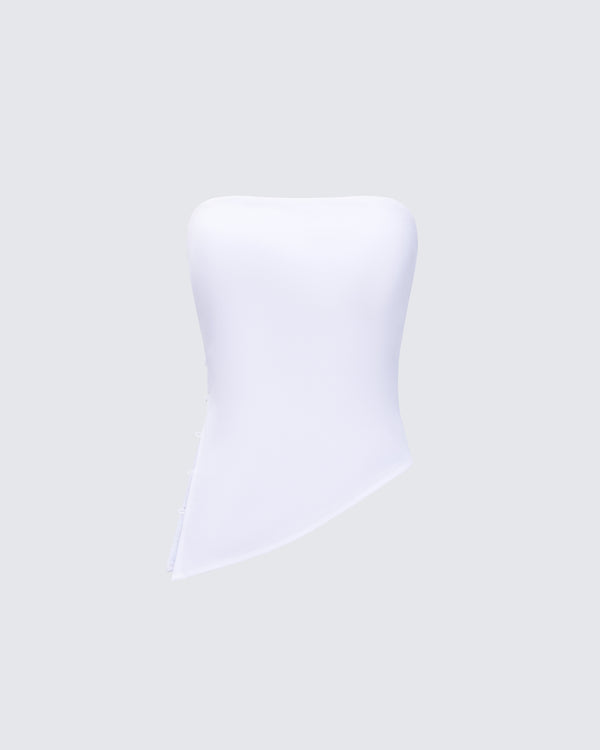 finesse Bessie Ivory Asymmetrical Top