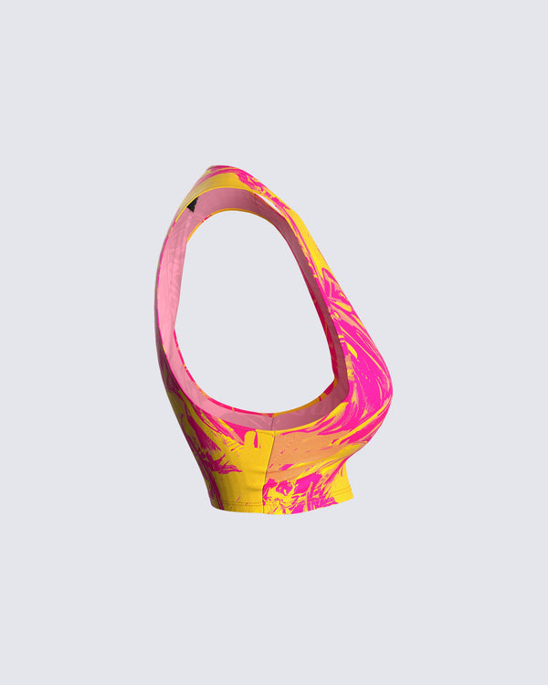 Finesse Beverly Tropical Print Top