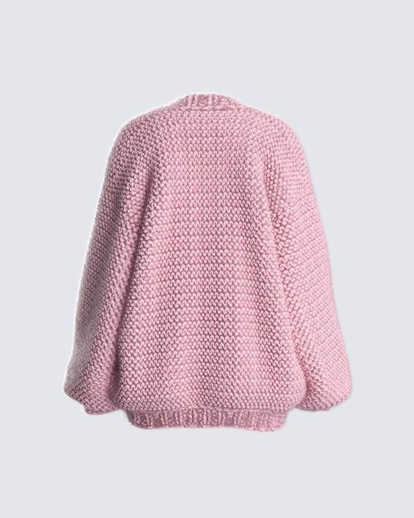 Finesse Blaise Pink Chunky Hand Knit Cardigan
