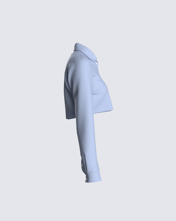 Finesse Blake Shirting Logo Cropped Top