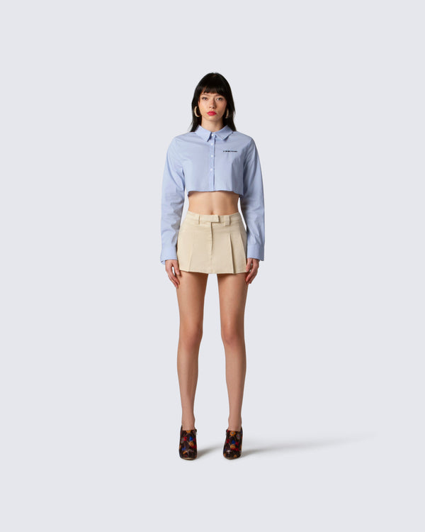 Finesse Blake Shirting Logo Cropped Top