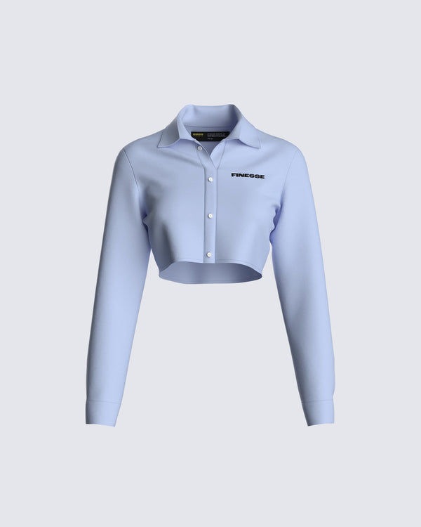 finesse Blake Shirting Logo Cropped Top