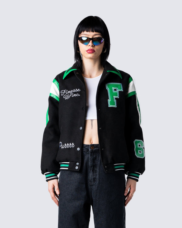 Finesse Bobby Black Varsity Jacket
