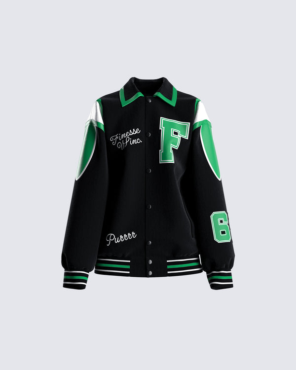 finesse Bobby Black Varsity Jacket