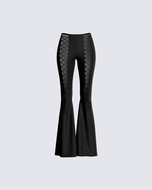 finesse Brady Black Lace Up Pant