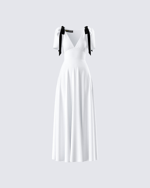 finesse Braelyn White Maxi Dress