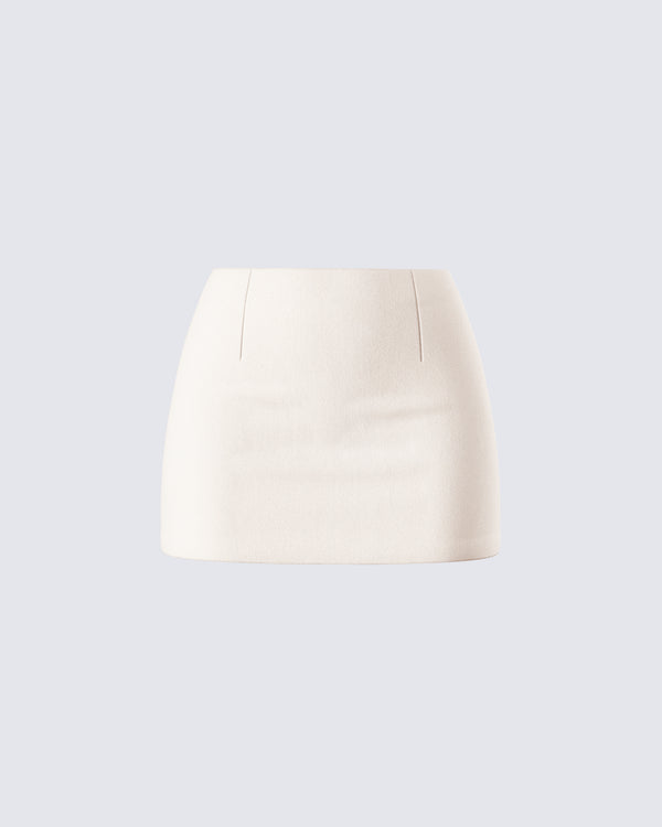 finesse Branca Ivory Mini Skirt