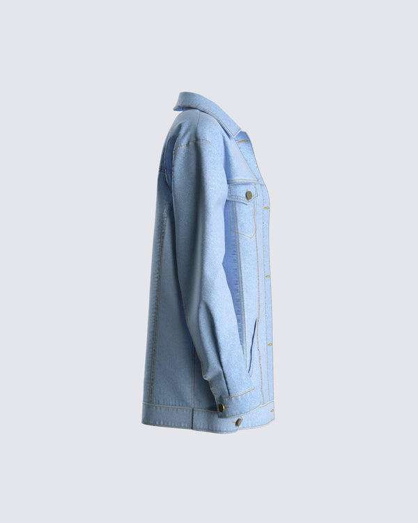 Finesse Bree Blue Denim Oversize Jacket