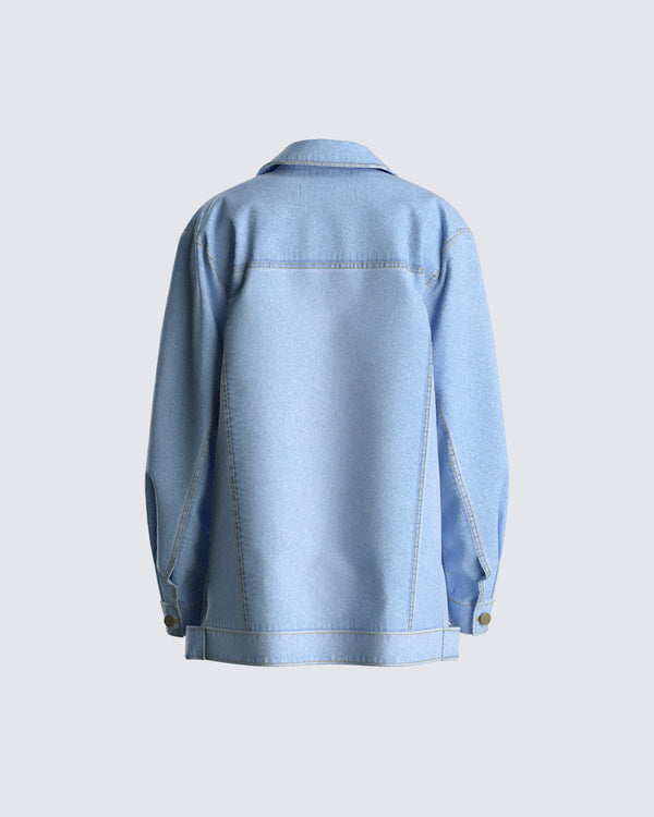 Finesse Bree Blue Denim Oversize Jacket
