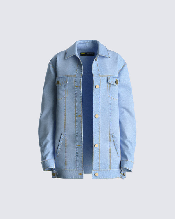 finesse Bree Blue Denim Oversize Jacket
