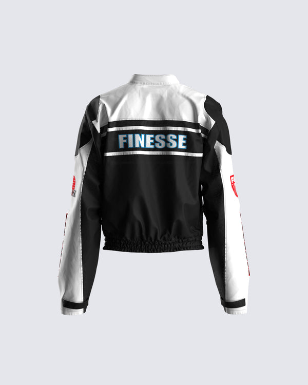 Finesse Brent Patchwork Moto Racing Jacket
