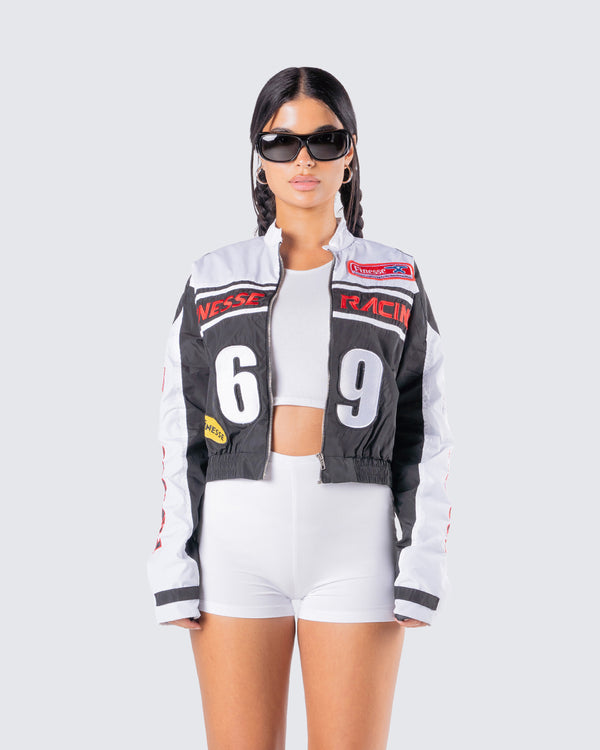 Finesse Brent Patchwork Moto Racing Jacket