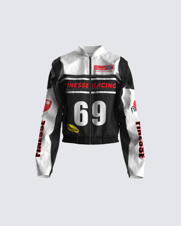 finesse Brent Patchwork Moto Racing Jacket