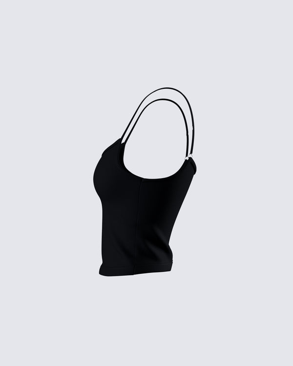 Finesse Bri Black Cami Tank Top