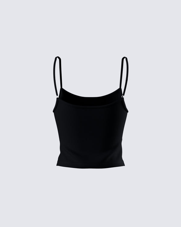 Finesse Bri Black Cami Tank Top