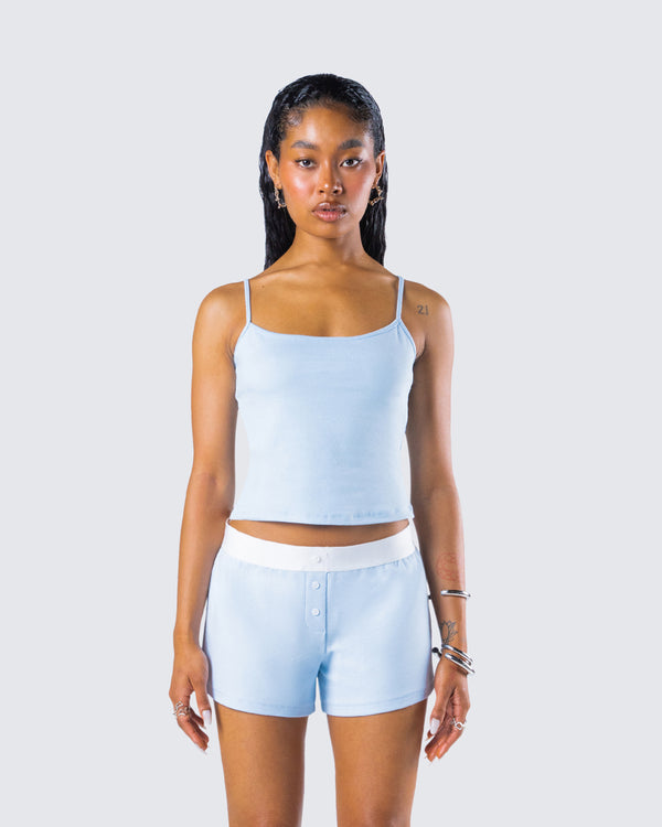 Finesse Bri Blue Cami Tank Top